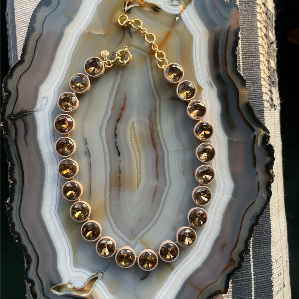 **RARE** J. Crew Taupe/Smokey Medium Brûlée Statement Necklace